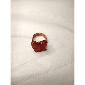 Handmade Wire and Resin Butterfly‎ Ring Size 6.75 (1a2)
